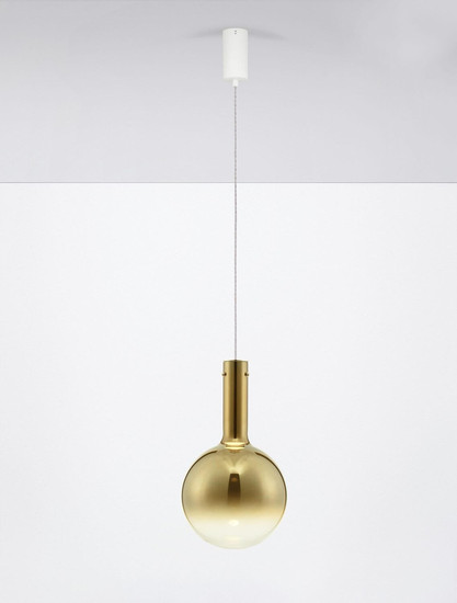 Nova Luce LED Pendelleuchte Nostos dimmbar 6W warmweiss 3000K Gold Weiß Glas Metall Ø25cm 9030541