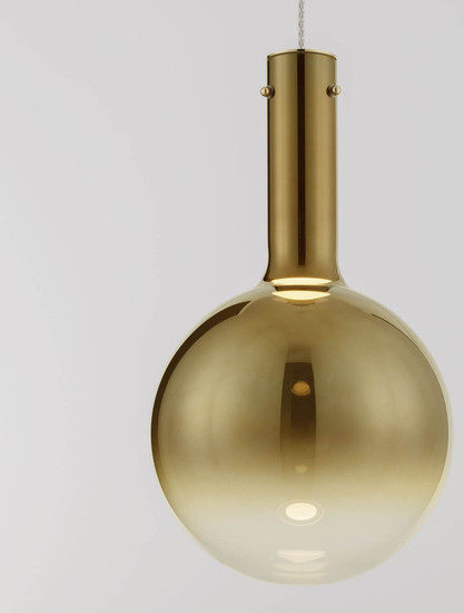 Nova Luce LED Pendelleuchte Nostos dimmbar 6W warmweiss 3000K Gold Weiß Glas Metall Ø25cm 9030541