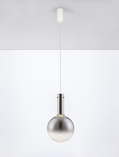 Nova Luce LED Pendelleuchte Nostos dimmbar 6W warmweiss 3000K Gold Weiß Rauchgrau Glas Metall Ø25cm 9030542