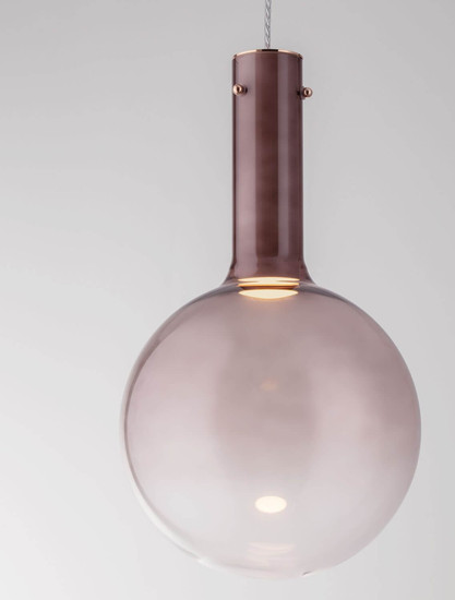 Nova Luce LED Pendelleuchte Nostos dimmbar 6W warmweiss 3000K Braun Gold Weiß Glas Metall Ø25cm 9030543