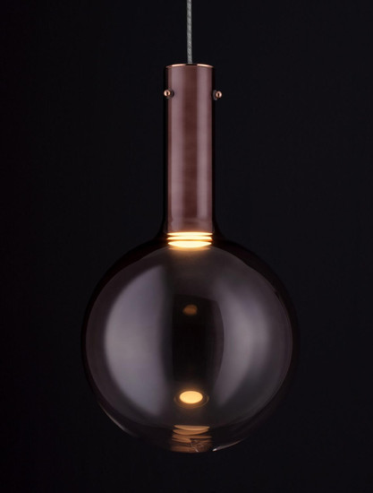 Nova Luce LED Pendelleuchte Nostos dimmbar 6W warmweiss 3000K Braun Gold Weiß Glas Metall Ø25cm 9030543
