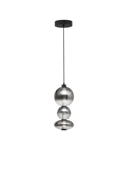 Nova Luce LED Pendelleuchte Bally dimmbar 20W warmweiss 3000K Rauchgrau Schwarz Glas Metall Ø20cm 9030555