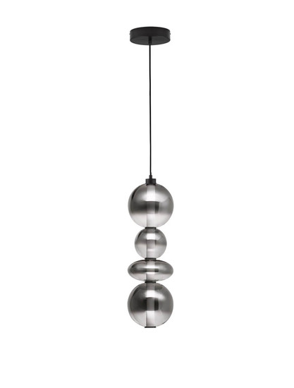 Nova Luce LED Pendelleuchte Bally dimmbar 36W warmweiss 3000K Rauchgrau Schwarz Glas Metall Ø20cm 9030556