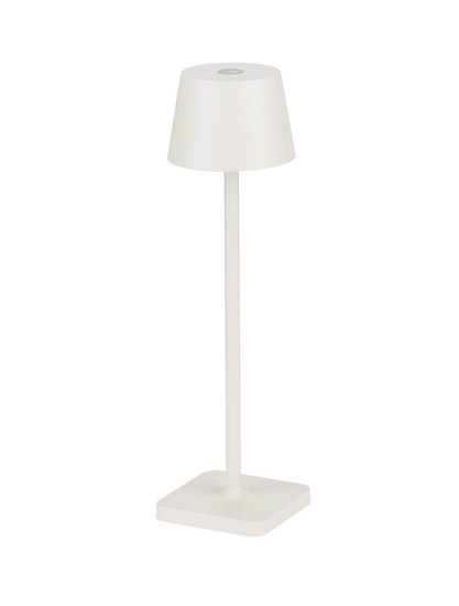 Nova Luce LED Akku-Tischleuchte Deck dimmbar 2W warmweiss 3000K USB IP54 Weiß Aluminium Ø8,5cm 9030562