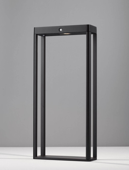 Nova Luce LED Solar-Wegeleuchte Berni 2W warmweiss 3000K Bewegungsmelder IP65 Schwarz Aluminium 50cm 9030566