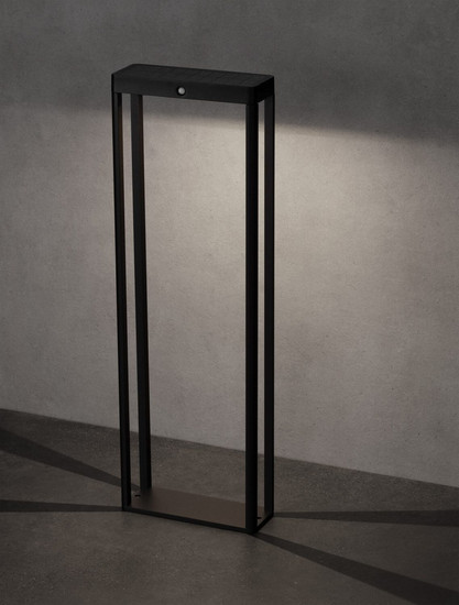 Nova Luce LED Solar-Wegeleuchte Berni 2W warmweiss 3000K Bewegungsmelder IP65 Schwarz Aluminium 70cm 9030567