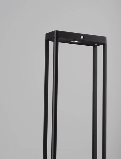 Nova Luce LED Solar-Wegeleuchte Berni 2W warmweiss 3000K Bewegungsmelder IP65 Schwarz Aluminium 70cm 9030567