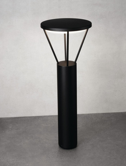 Nova Luce Aufstellpfosten für Sockelleuchte Virtus Schwarz Aluminium 55cm 9030574