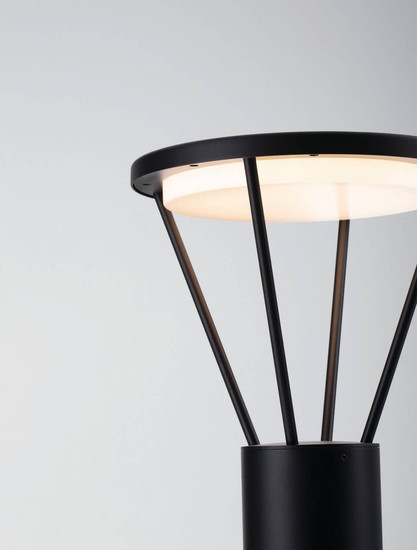 Nova Luce Aufstellpfosten für Sockelleuchte Virtus Schwarz Aluminium 55cm 9030574
