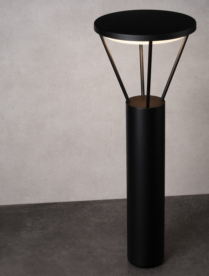 Nova Luce Aufstellpfosten für Sockelleuchte Virtus Schwarz Aluminium 55cm 9030574