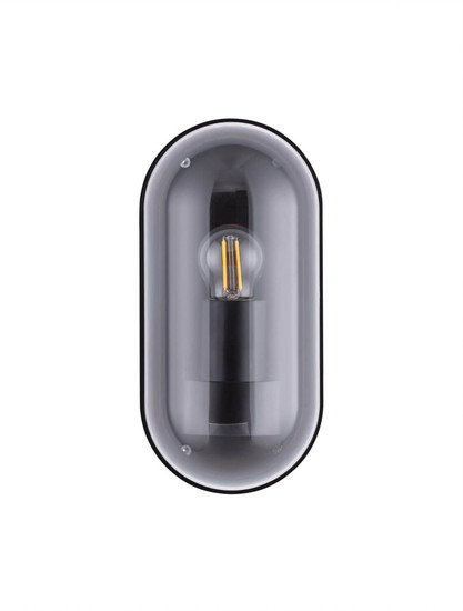 Nova Luce Außen-Wandleuchte Amel E27 IP65 salzwasserfest Schwarz Aluminium 25,5x12,5cm 9030577