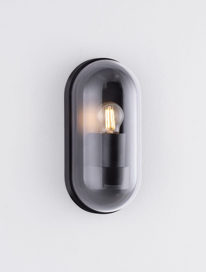 Nova Luce Außen-Wandleuchte Amel E27 IP65 salzwasserfest Schwarz Aluminium 25,5x12,5cm 9030577