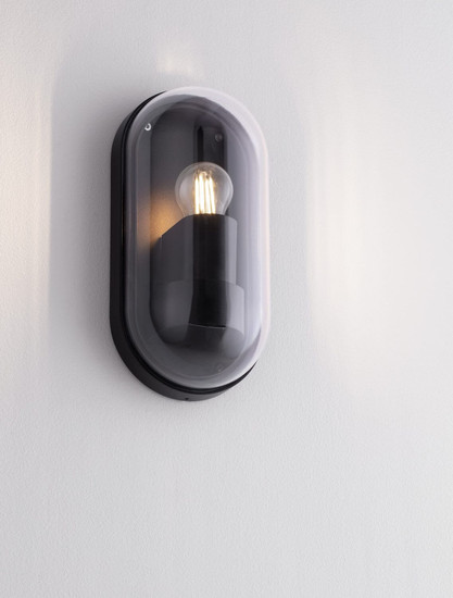 Nova Luce Außen-Wandleuchte Amel E27 IP65 salzwasserfest Schwarz Aluminium 25,5x12,5cm 9030577