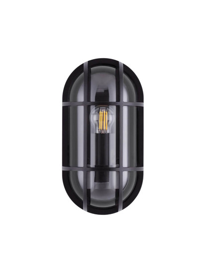 Nova Luce Außen-Wandleuchte Amel E27 IP65 salzwasserfest Schwarz Aluminium 27x14cm 9030578