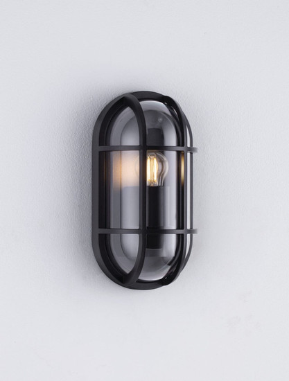 Nova Luce Außen-Wandleuchte Amel E27 IP65 salzwasserfest Schwarz Aluminium 27x14cm 9030578