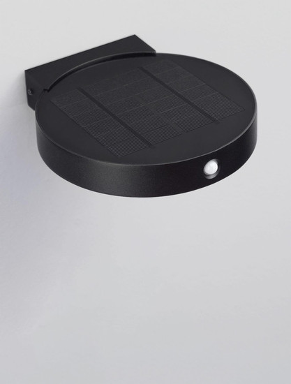 Nova Luce LED Solar-Wandleuchte Aigo 2W warmweiss 3000K Bewegungsmelder IP65 salzwasserfest Schwarz Aluminium 18x16cm 9030580