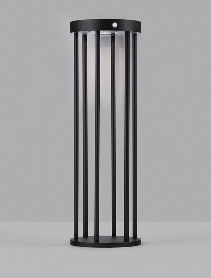 Nova Luce LED Solar-Wegeleuchte Aigo 2W warmweiss 3000K Bewegungsmelder IP65 salzwasserfest Schwarz Aluminium 50cm 9030582
