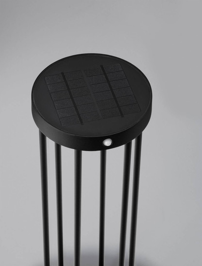 Nova Luce LED Solar-Wegeleuchte Aigo 2W warmweiss 3000K Bewegungsmelder IP65 salzwasserfest Schwarz Aluminium 50cm 9030582