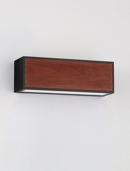 Nova Luce LED Solar-Wandleuchte Brown 2W warmweiss 3000K Bewegungsmelder IP65 salzwasserfest Schwarz Holz Aluminium 24x24cm 9030583