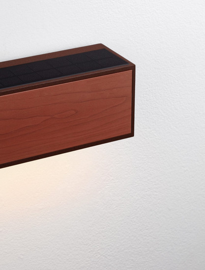 Nova Luce LED Solar-Wandleuchte Brown 2W warmweiss 3000K Bewegungsmelder IP65 salzwasserfest Cortenstahl Holz Aluminium 24x24cm 9030584