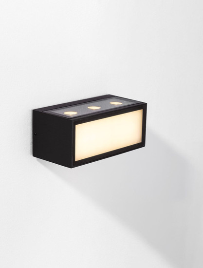 Nova Luce LED Außen-Wandleuchte Inga 11W warmweiss 3000K IP65 salzwasserfest Schwarz Aluminium 15x7cm 9030593