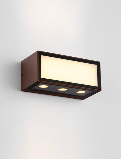 Nova Luce LED Außen-Wandleuchte Inga 11W warmweiss 3000K IP65 salzwasserfest Cortenstahl Aluminium 15x7cm 9030594