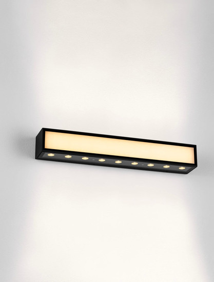 Nova Luce LED Außen-Wandleuchte Inga 31W warmweiss 3000K IP65 salzwasserfest Schwarz Aluminium 45x7cm 9030596