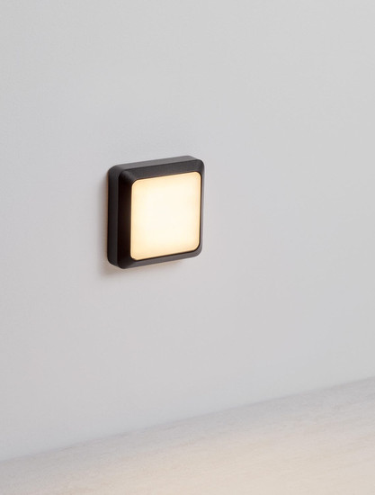 Nova Luce LED Außen-Wandleuchte Appia 5W warmweiss 3000K IP54 Schwarz Aluminium 12,5x12,5cm 9030597