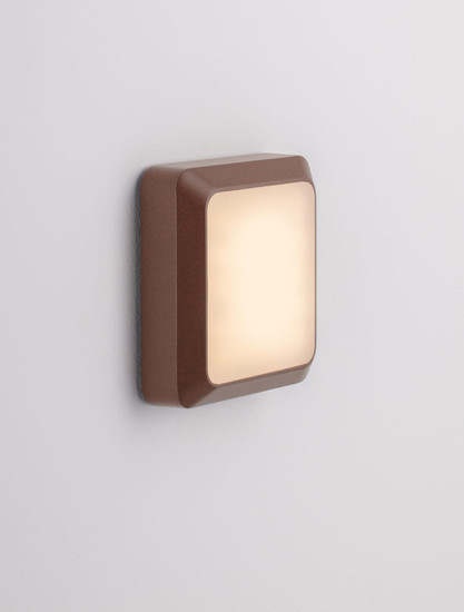Nova Luce LED Außen-Wandleuchte Appia 5W warmweiss 3000K IP54 Cortenstahl Aluminium 12,5x12,5cm 9030598