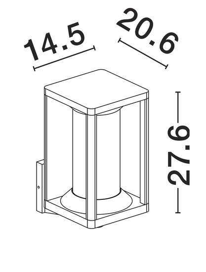 Nova Luce Außen-Wandleuchte Pacific E27 IP65 Schwarz Holz Aluminium 28x21cm 9030601