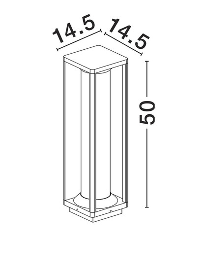 Nova Luce Wegeleuchte Pacific E27 IP65 Schwarz Holz Aluminium 50cm 9030604