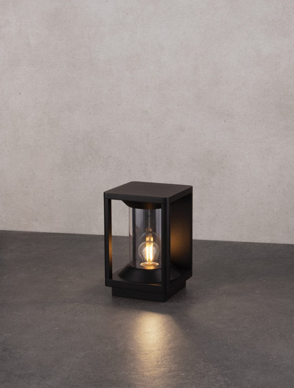 Nova Luce Sockelleuchte Pacific E27 IP65 Schwarz Aluminium 22cm 9030606