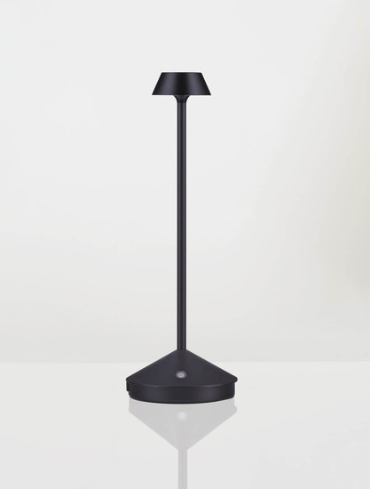 Nova Luce Standfuß für Akku-Tischleuchte Lumo dimmbar USB IP54 Schwarz Aluminium Ø12cm 9030617