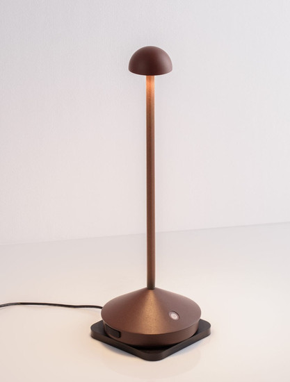 Nova Luce Standfuß für Akku-Tischleuchte Lumo dimmbar USB IP54 Cortenstahl Aluminium Ø12cm 9030619