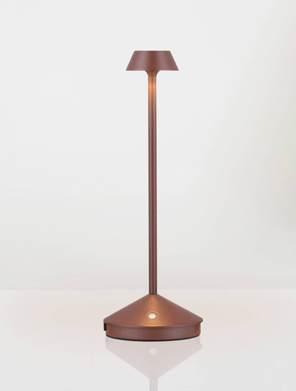 Nova Luce Standfuß für Akku-Tischleuchte Lumo dimmbar USB IP54 Cortenstahl Aluminium Ø12cm 9030619