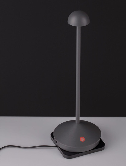 Nova Luce Standfuß für Akku-Tischleuchte Lumo dimmbar USB IP54 Dunkelgrau Aluminium Ø12cm 9030620