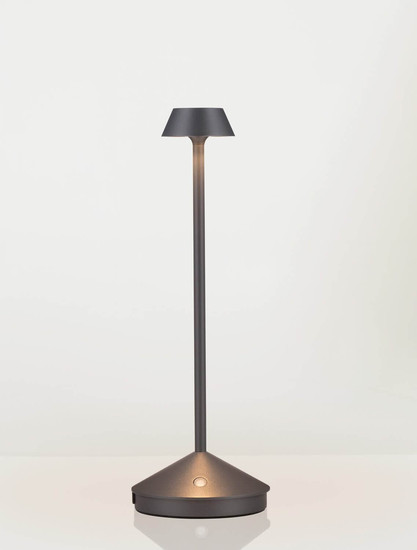 Nova Luce Standfuß für Akku-Tischleuchte Lumo dimmbar USB IP54 Dunkelgrau Aluminium Ø12cm 9030620