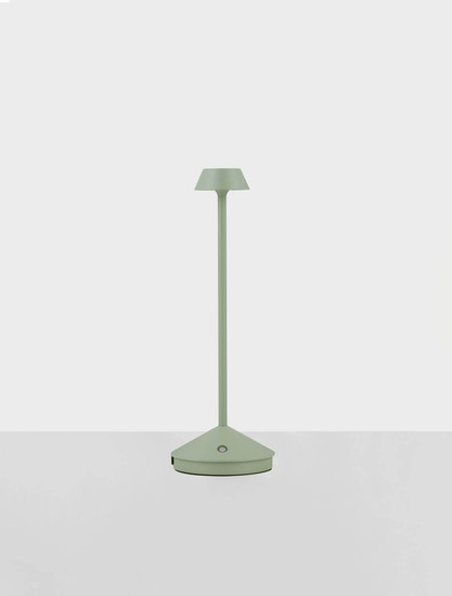 Nova Luce Standfuß für Akku-Tischleuchte Lumo dimmbar USB IP54 Olivgrün Aluminium Ø12cm 9030621