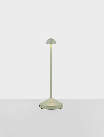 Nova Luce Standfuß für Akku-Tischleuchte Lumo dimmbar USB IP54 Olivgrün Aluminium Ø12cm 9030621