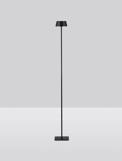 Nova Luce LED Akku-Stehleuchte Persea dimmbar 2W warmweiss 3000K USB IP54 salzwasserfest Schwarz Aluminium 115cm 9030625