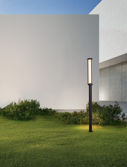 Nova Luce LED Wegeleuchte Solstice 16W warmweiss 3000K IP65 Schwarz Aluminium 222cm 9030626