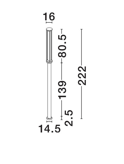 Nova Luce LED Wegeleuchte Solstice 16W warmweiss 3000K IP65 Schwarz Aluminium 222cm 9030626