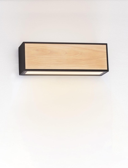 Nova Luce LED Außen-Wandleuchte Astral 10W warmweiss 3000K IP65 salzwasserfest Schwarz Holz Aluminium 26x9cm 9030633