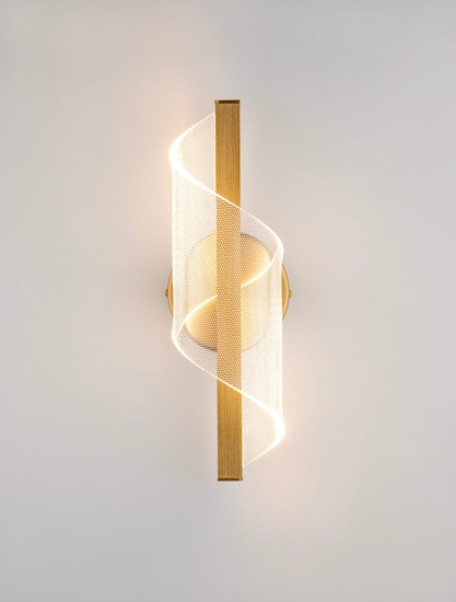 Nova Luce LED Wandleuchte Valentin 9W warmweiss 3000K Messinggold Aluminium 33x13cm 9030634