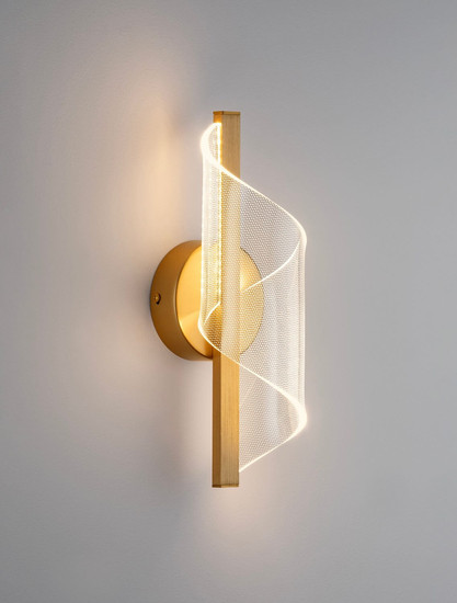Nova Luce LED Wandleuchte Valentin 9W warmweiss 3000K Messinggold Aluminium 33x13cm 9030634