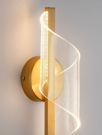 Nova Luce LED Wandleuchte Valentin 9W warmweiss 3000K Messinggold Aluminium 33x13cm 9030634