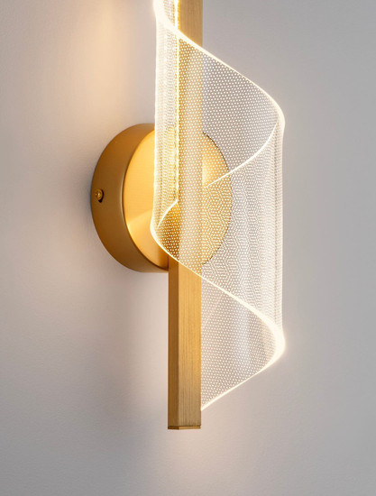 Nova Luce LED Wandleuchte Valentin 9W warmweiss 3000K Messinggold Aluminium 33x13cm 9030634