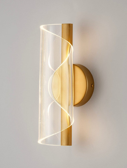 Nova Luce LED Wandleuchte Valentin 9W warmweiss 3000K Messinggold Aluminium 31x13cm 9030635