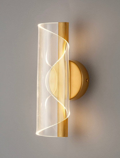 Nova Luce LED Wandleuchte Valentin 9W warmweiss 3000K Messinggold Aluminium 31x13cm 9030635