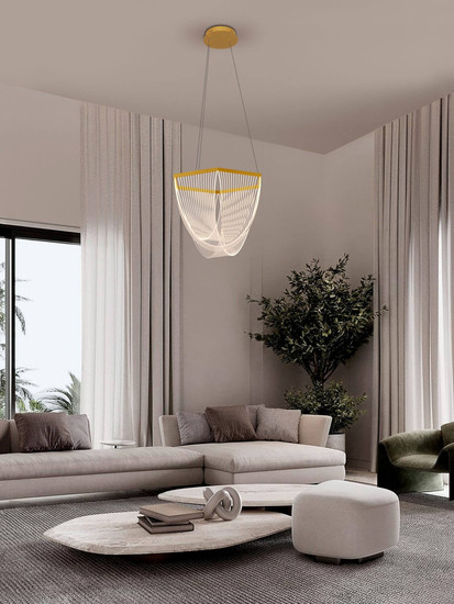 Nova Luce LED Pendelleuchte Valentin dimmbar 35W warmweiss 3000K Gold Aluminium Ø52cm 9030636